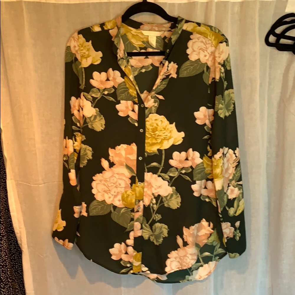 Floral button down blouse